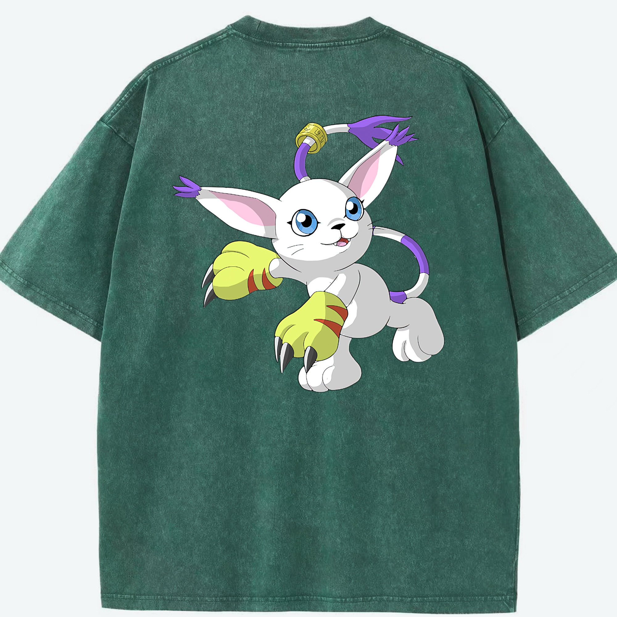 （画像用） Digimon デジタルモンスター/デジモン 綿100% ヴィンテージ風 半袖Tシャツ（背面プリント）